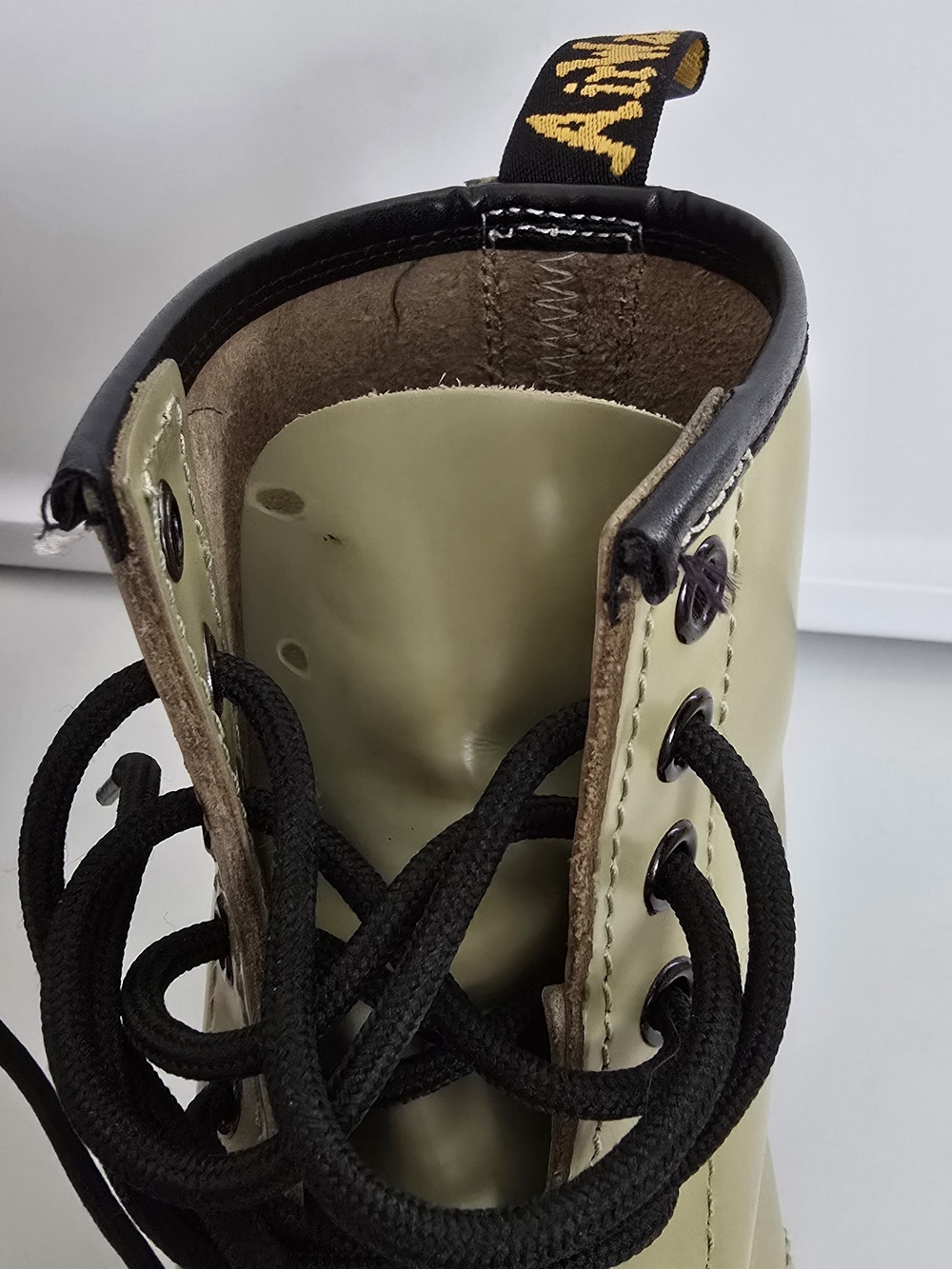 Dr. Martens Smooth Leather Lace-Up Boots in Olive - Picture 5 of 7